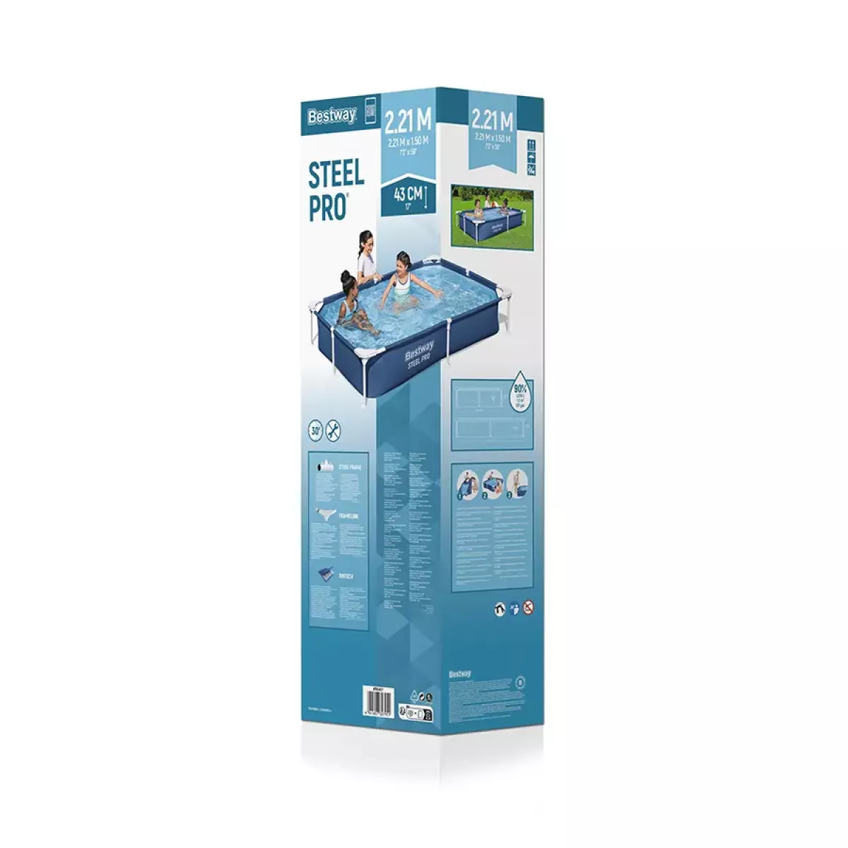 Бассейн каркасный 221x150x58 см без фильтра-насоса BESTWAY 56401 Бассейн каркасный 221x150x58 см без фильтра-насоса BESTWAY 56401