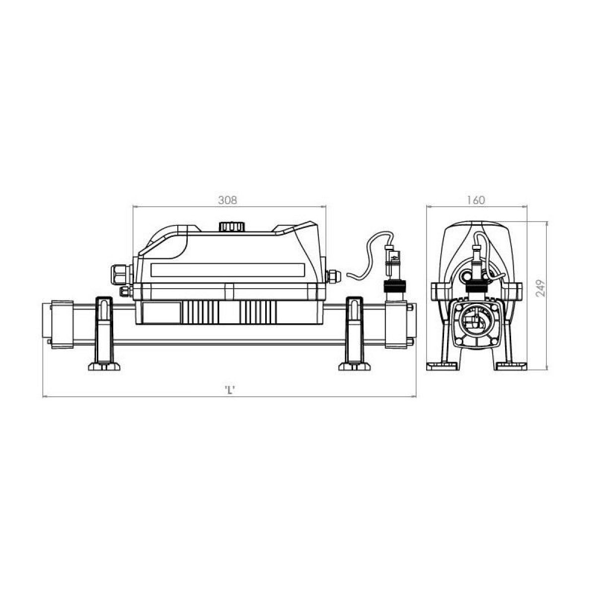 Электронагреватель титановый 15кВт для бассейна, для солёной воды Elecro Flowline 23134 Электронагреватель титановый 15кВт для бассейна, для солёной воды Elecro Flowline 23134